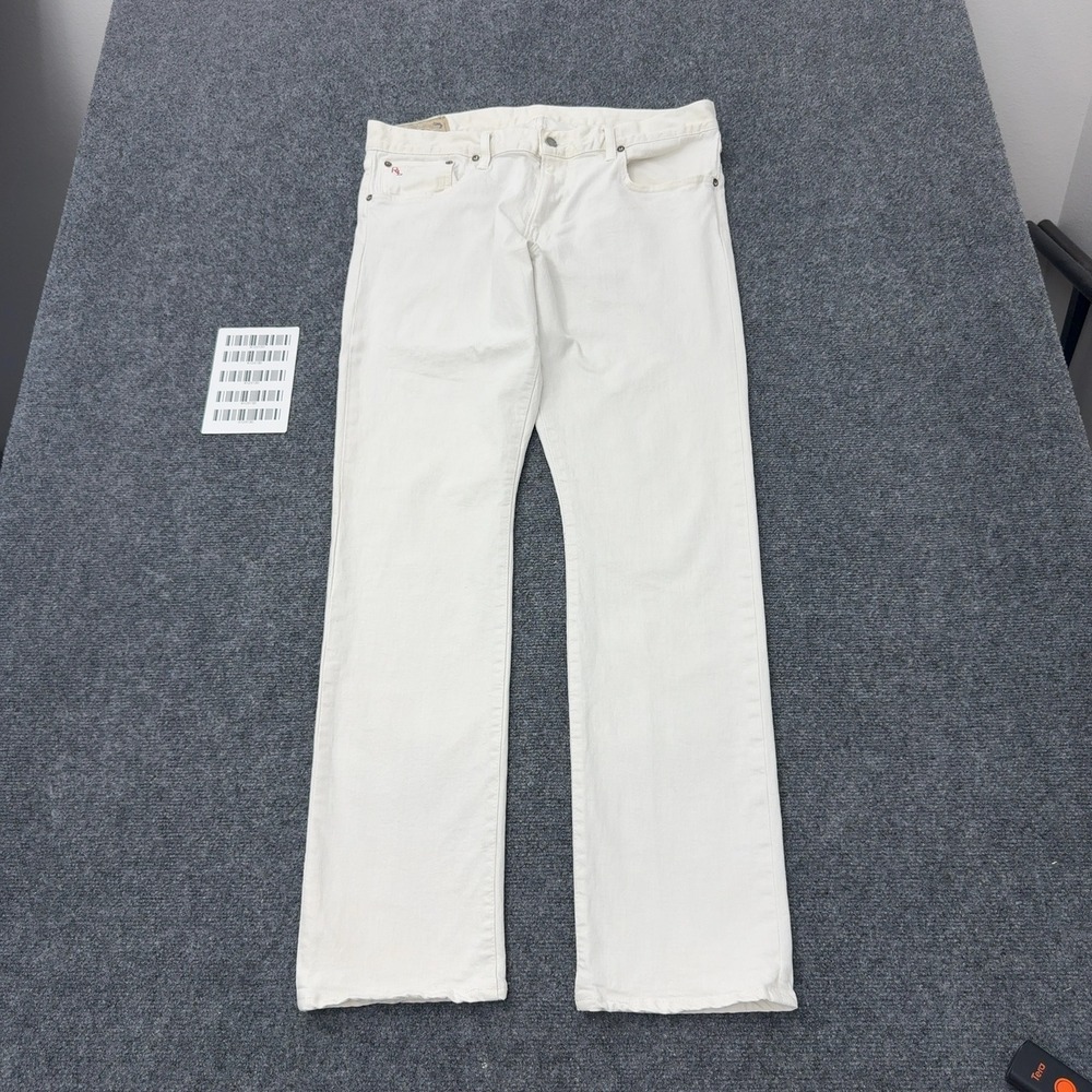 Polo Ralph Lauren Jeans Mens 36 White Cotton Varick Slim Straight Classic Casual
